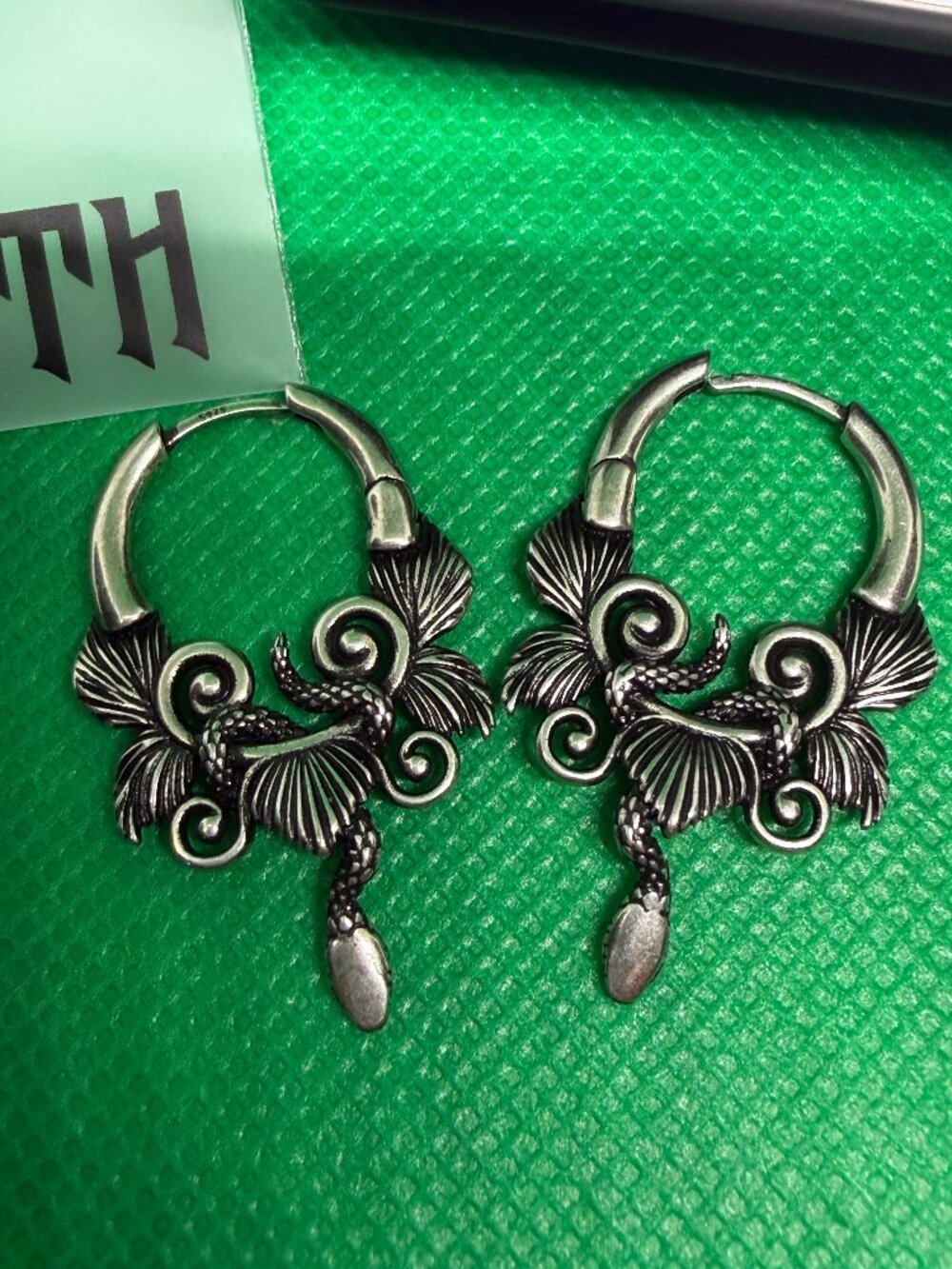 Punk Youth Celestial Serpent Earrings (Silver - One Pair) - Picture 3 of 4